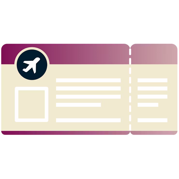 飛行機の記号が載った搭乗券。