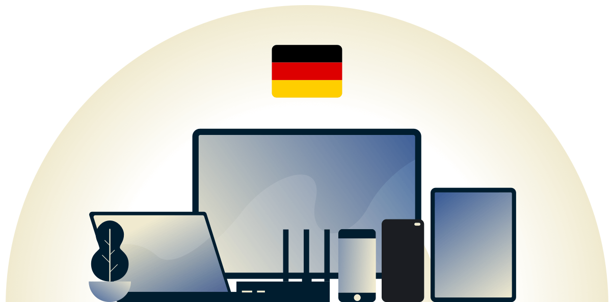 VPN pour l'Allemagne protégeant une variété d'appareils.