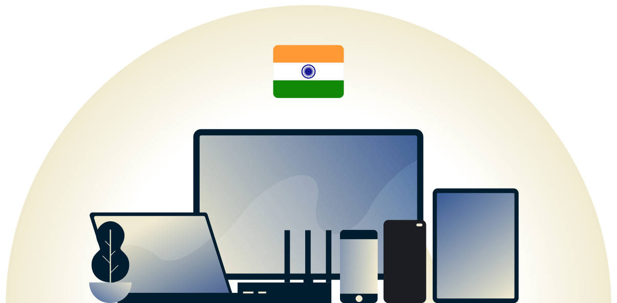 India VPN protegiendo una variedad de dispositivos.