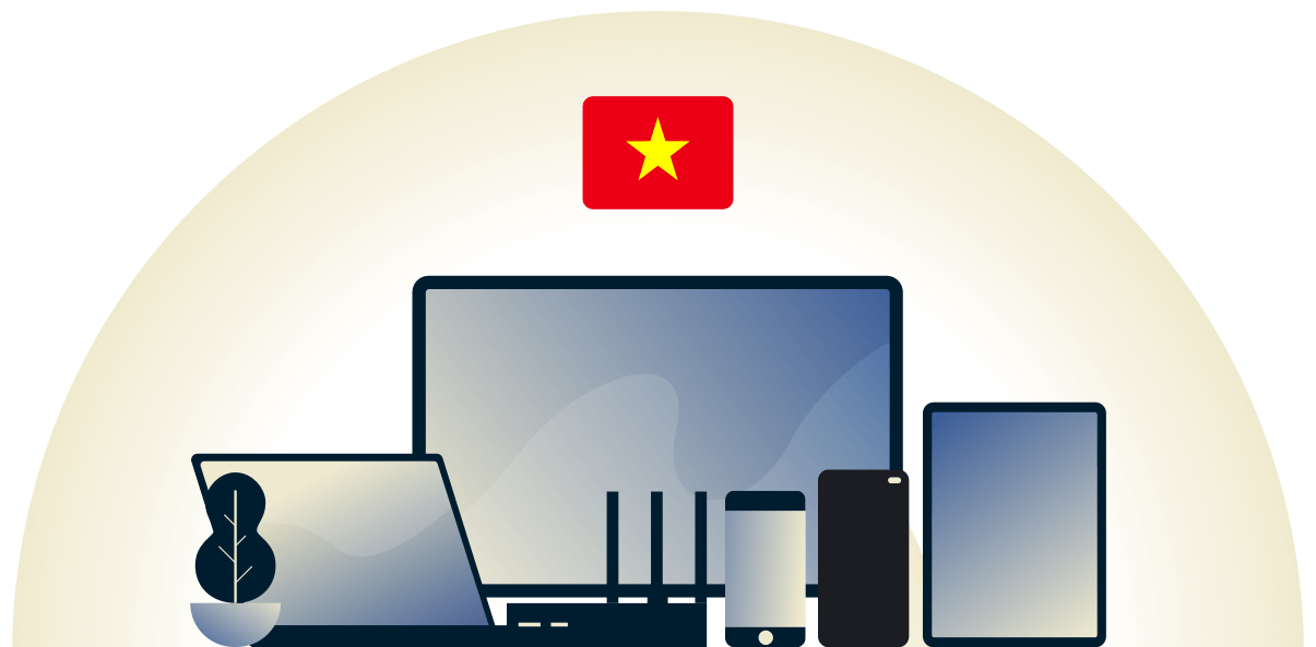 VPN dla Wietnamu chroniący różne urządzenia.